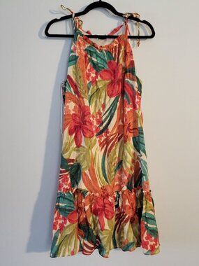 Sara Michelle Floral Ruffle Tiered Sleeveless Mini Dress Size M
